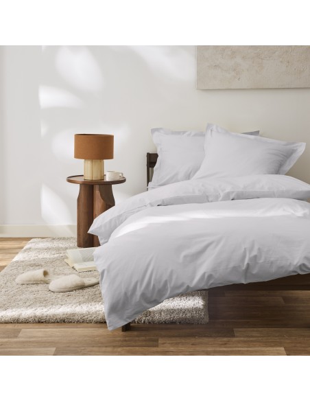 Housse de couette percale de coton peigné "Julian" 140 x 200 cm pour lit 1 place 80 Fils/cm²