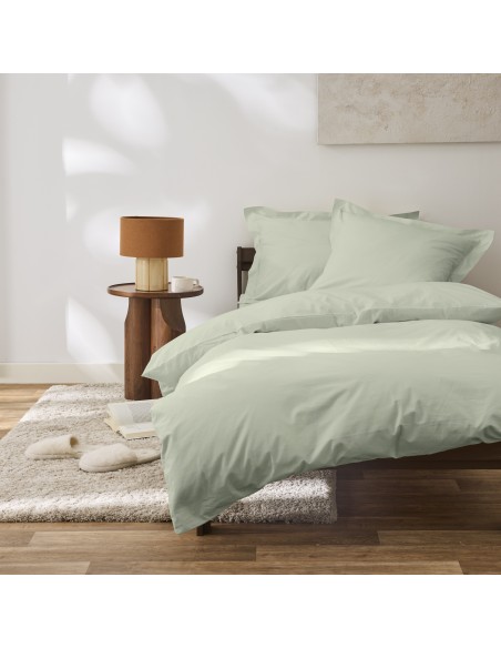 Housse de couette percale de coton peigné "Julian" 140 x 200 cm pour lit 1 place 80 Fils/cm²