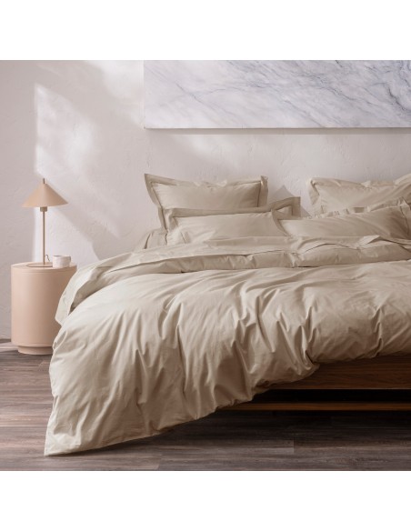 Housse de couette percale de coton peigné "Julian" 240 x 220 cm pour lit 2 places 80 Fils/cm²