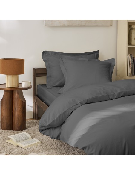 Drap housse percale "Julian" 90 x 190 cm avec bonnet 35 cm 80 Fils/cm²