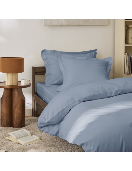 Drap housse percale "Julian" 90 x 190 cm avec bonnet 35 cm 80 Fils/cm²