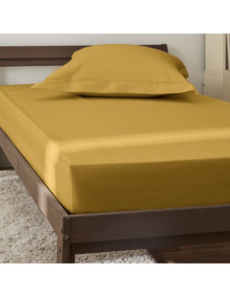 Drap housse percale "Julian" 90 x 190 cm avec bonnet 35 cm 80 Fils/cm²