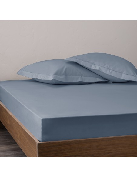 Drap housse percale "Julian" 140 x 190 cm avec bonnet 35 cm 80 Fils/cm²