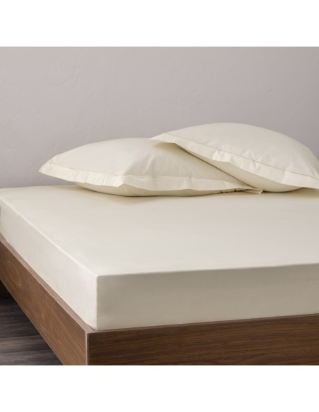 Drap housse percale "Julian" 140 x 190 cm avec bonnet 35 cm 80 Fils/cm²