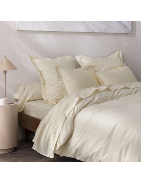 Drap housse percale "Julian" 140 x 190 cm avec bonnet 35 cm 80 Fils/cm²