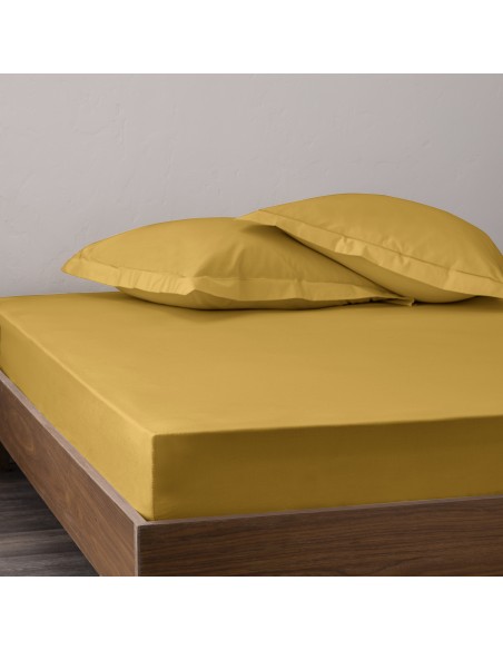 Drap housse percale "Julian" 140 x 190 cm avec bonnet 35 cm 80 Fils/cm²