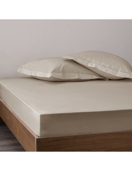 Drap housse percale "Julian" 160 x 200 cm avec bonnet 35 cm 80 Fils/cm²