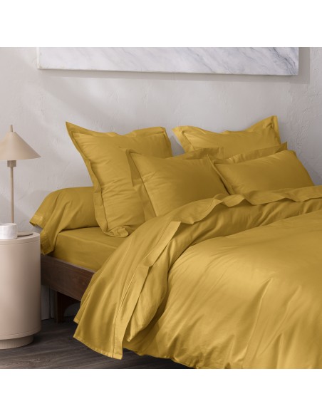 Drap housse percale "Julian" 160 x 200 cm avec bonnet 35 cm 80 Fils/cm²