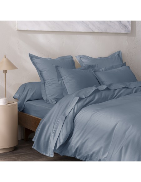 Drap housse percale "Julian" 180 x 200 cm avec bonnet 35 cm 80 Fils/cm²