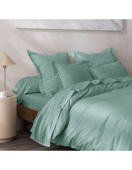 Drap housse percale "Julian" 200 x 200 cm avec bonnet 35 cm 80 Fils/cm²