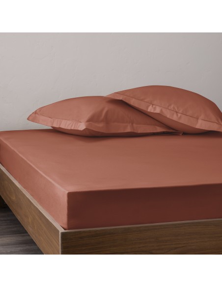 Drap housse percale "Julian" 200 x 200 cm avec bonnet 35 cm 80 Fils/cm²