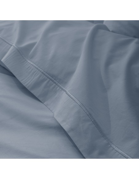 Drap plat percale de coton peigné "Julian" 240 x 300 cm pour lit 2 places 80 Fils/cm²