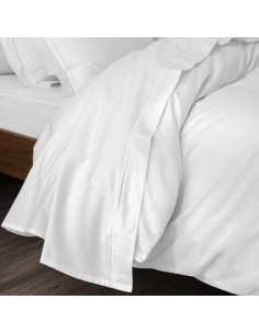 Drap plat percale de coton peigné "Julian" 240 x 300 cm...