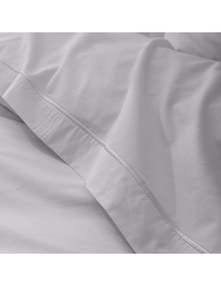 Drap plat percale de coton peigné "Julian" 240 x 300 cm pour lit 2 places 80 Fils/cm²