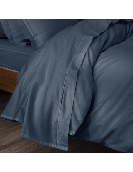 Drap plat percale de coton peigné "Julian" 270 x 300 cm pour lit 2 places King Size 80 Fils/cm²
