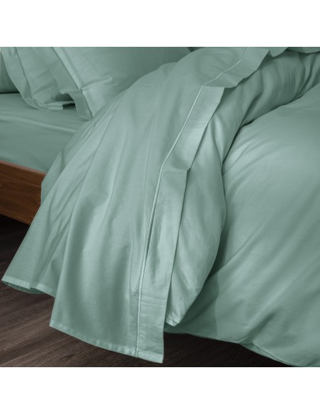 Drap plat percale de coton peigné "Julian" 270 x 300 cm pour lit 2 places King Size 80 Fils/cm²
