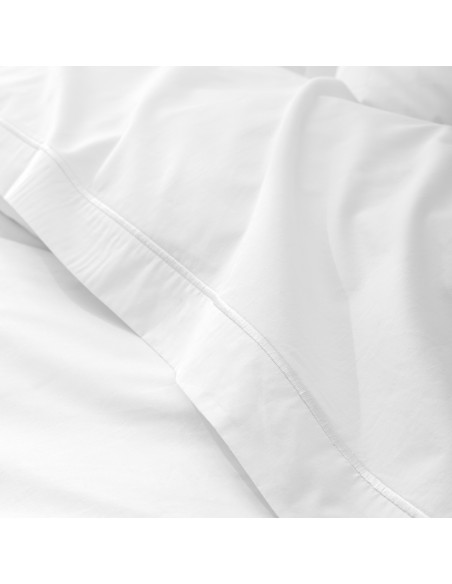 Drap plat percale de coton peigné "Julian" 270 x 300 cm pour lit 2 places King Size 80 Fils/cm²