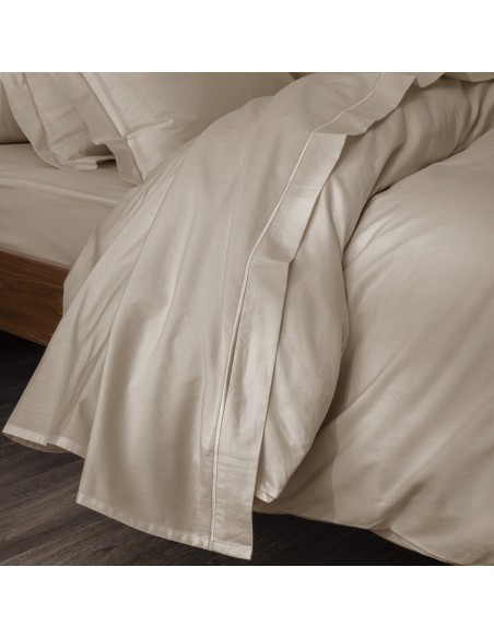 Drap plat percale de coton peigné "Julian" 180 x 290 cm pour lit 1 place 80 Fils/cm²