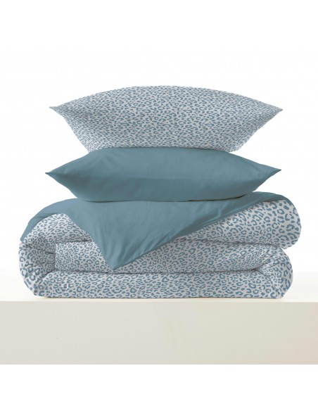 Pack complet housse de couette réversible "Vanessa" 4 pièces pour lit 90 x 190  57 Fils/cm²