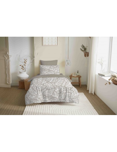 Pack complet housse de couette réversible "Vanessa" 4 pièces pour lit 90 x 190  57 Fils/cm²