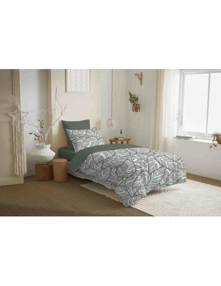 Pack complet housse de couette réversible "Vanessa" 4 pièces pour lit 90 x 190  57 Fils/cm²