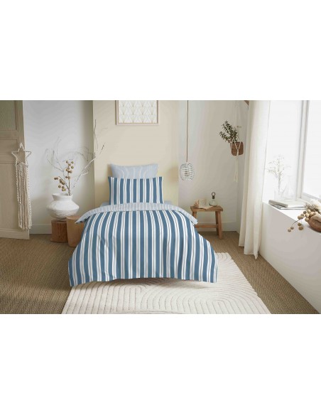 Pack complet housse de couette réversible "Vanessa" 4 pièces pour lit 90 x 190  57 Fils/cm²