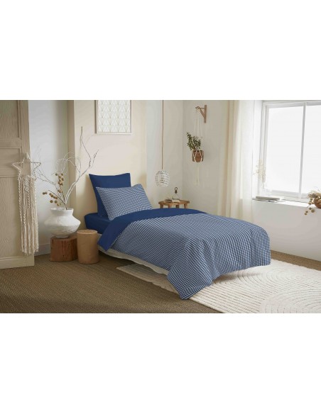 Pack complet housse de couette réversible "Vanessa" 4 pièces pour lit 90 x 190  57 Fils/cm²