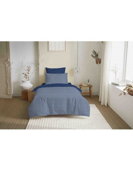 Pack complet housse de couette réversible "Vanessa" 4 pièces pour lit 90 x 190  57 Fils/cm²
