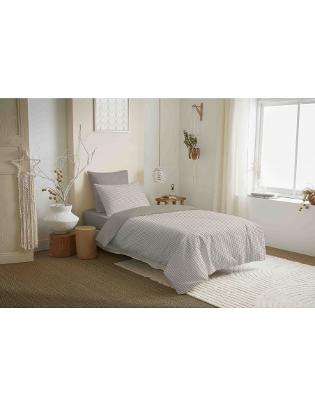 Pack complet housse de couette réversible "Vanessa" 4 pièces pour lit 90 x 190  57 Fils/cm²