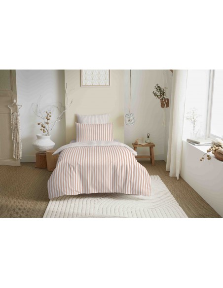 Pack complet housse de couette réversible "Vanessa" 4 pièces pour lit 90 x 190  57 Fils/cm²