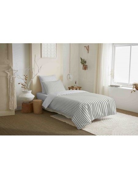 Pack complet housse de couette réversible "Vanessa" 4 pièces pour lit 90 x 190  57 Fils/cm²
