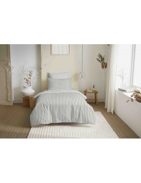 Pack complet housse de couette réversible "Vanessa" 4 pièces pour lit 90 x 190  57 Fils/cm²