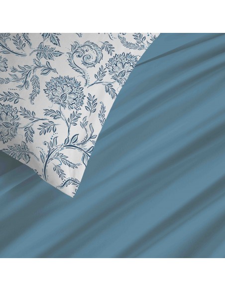 Pack complet housse de couette réversible "Vanessa" 4 pièces pour lit 90 x 190  57 Fils/cm²