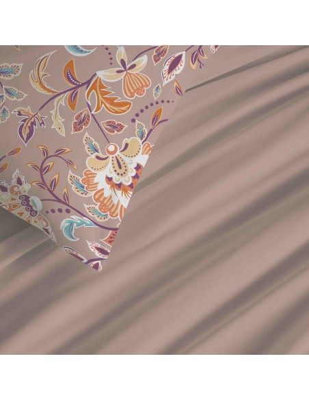 Pack complet housse de couette réversible "Vanessa" 4 pièces pour lit 90 x 190  57 Fils/cm²