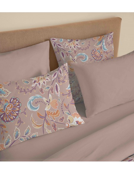 Pack complet housse de couette réversible pour lit 140 x 190 cm 57 Fils/cm²