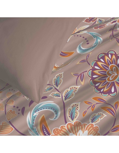 Pack complet housse de couette réversible pour lit 140 x 190 cm 57 Fils/cm²