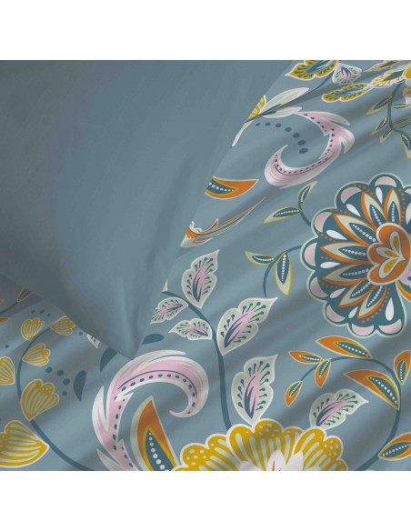 Pack complet housse de couette réversible pour lit 140 x 190 cm 57 Fils/cm²