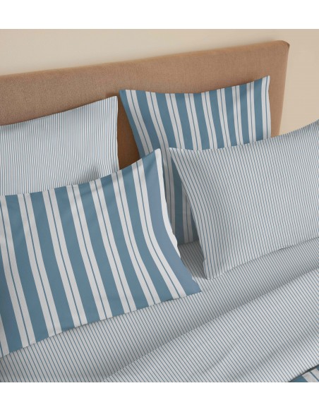 Pack complet housse de couette réversible pour lit 140 x 190 cm 57 Fils/cm²