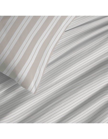 Pack complet housse de couette réversible pour lit 140 x 190 cm 57 Fils/cm²