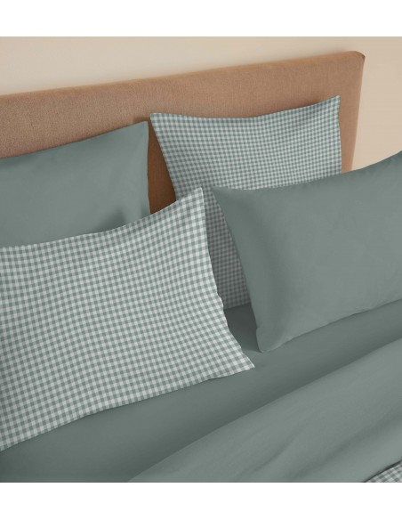 Pack complet housse de couette réversible pour lit 140 x 190 cm 57 Fils/cm²