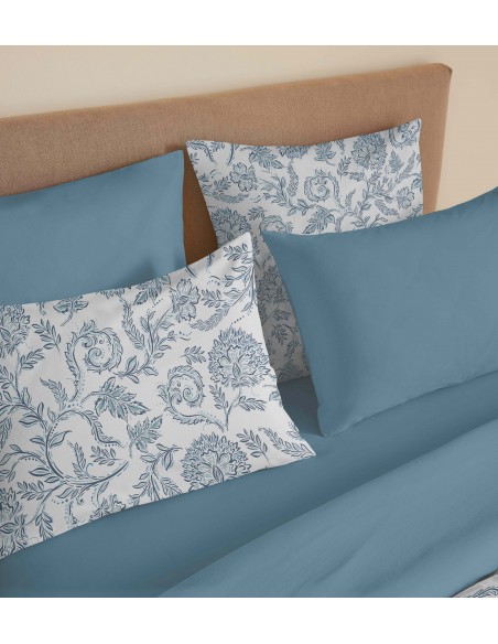 Pack complet housse de couette réversible pour lit 140 x 190 cm 57 Fils/cm²