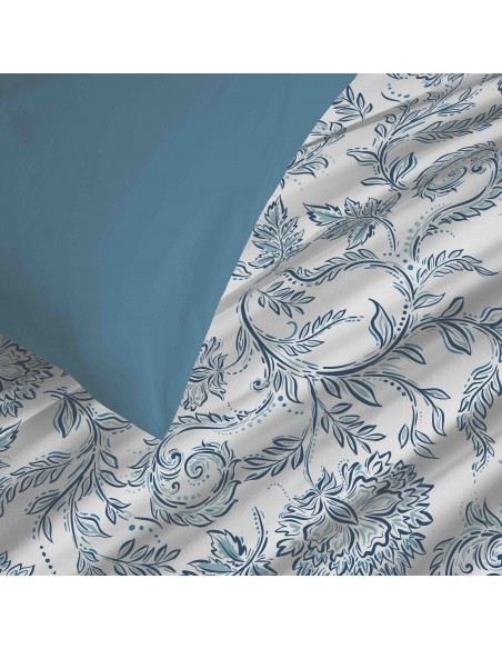 Pack complet housse de couette réversible pour lit 140 x 190 cm 57 Fils/cm²