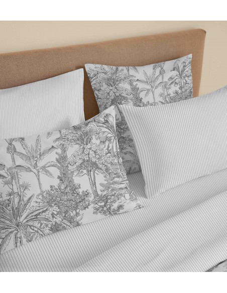 Pack complet housse de couette réversible pour lit 160 x 200 cm 57 Fils/cm²