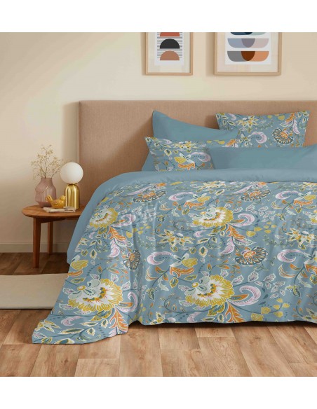 Pack complet housse de couette réversible pour lit 160 x 200 cm 57 Fils/cm²