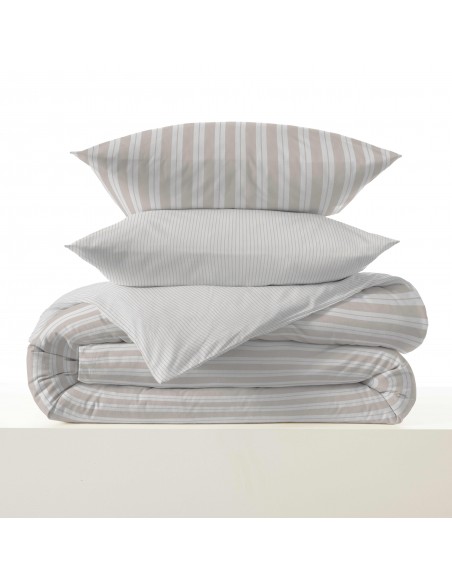 Pack complet housse de couette réversible pour lit 160 x 200 cm 57 Fils/cm²