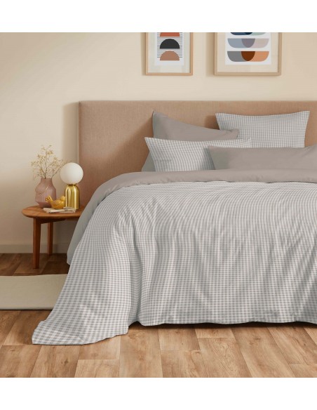 Pack complet housse de couette réversible pour lit 160 x 200 cm 57 Fils/cm²