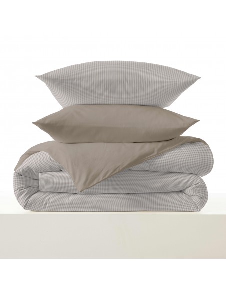 Pack complet housse de couette réversible pour lit 160 x 200 cm 57 Fils/cm²