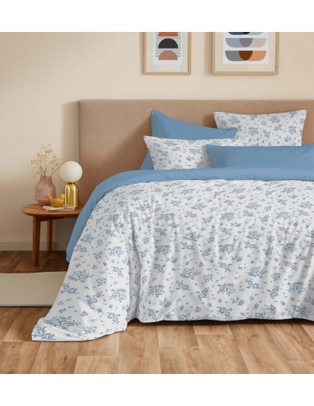 Pack complet housse de couette réversible pour lit 160 x 200 cm 57 Fils/cm²