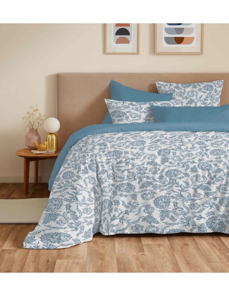 Pack complet housse de couette réversible pour lit 160 x 200 cm 57 Fils/cm²