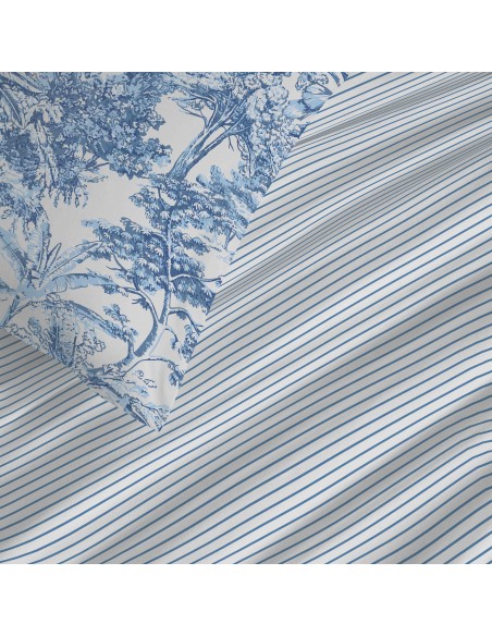 Pack complet housse de couette réversible pour lit 180 x 200 cm King Size 57 Fils/cm²